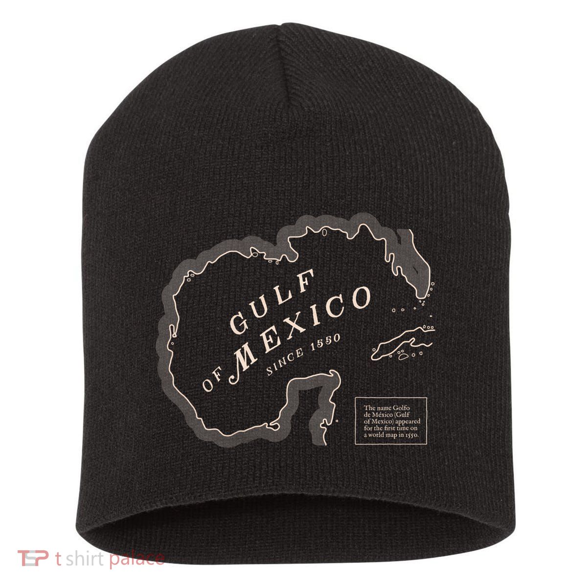 Gulf Of Mexico Map Short Acrylic Beanie
