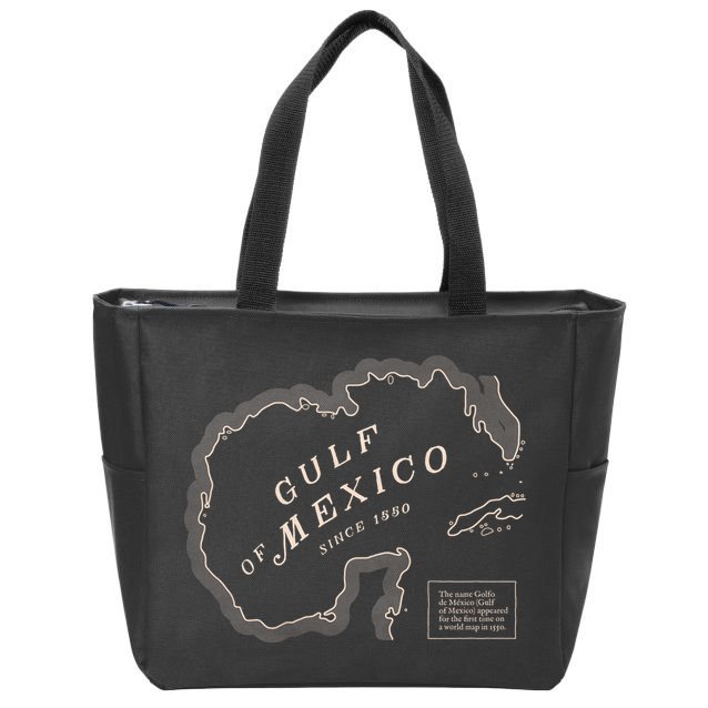 Gulf Of Mexico Map Zip Tote Bag