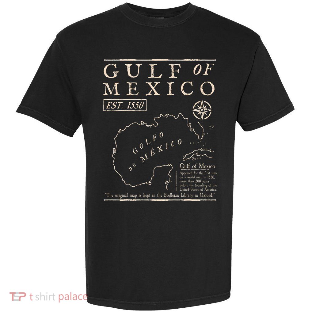 Gulf Of Mexico 1550 Historic Map .Png Garment-Dyed Heavyweight T-Shirt