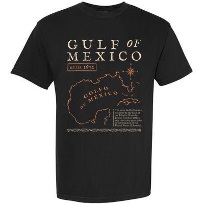 Gulf Of Mexico 1550 Historic Map Golfo De MéXico Vintage Garment-Dyed Heavyweight T-Shirt