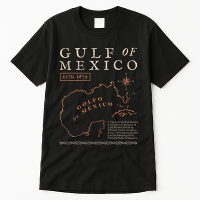 Gulf Of Mexico 1550 Historic Map Golfo De MéXico Vintage Tall T-Shirt
