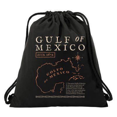 Gulf Of Mexico 1550 Historic Map Golfo De MéXico Vintage Drawstring Bag