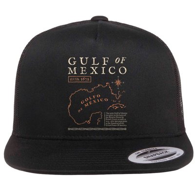 Gulf Of Mexico 1550 Historic Map Golfo De MéXico Vintage Flatbill Hat