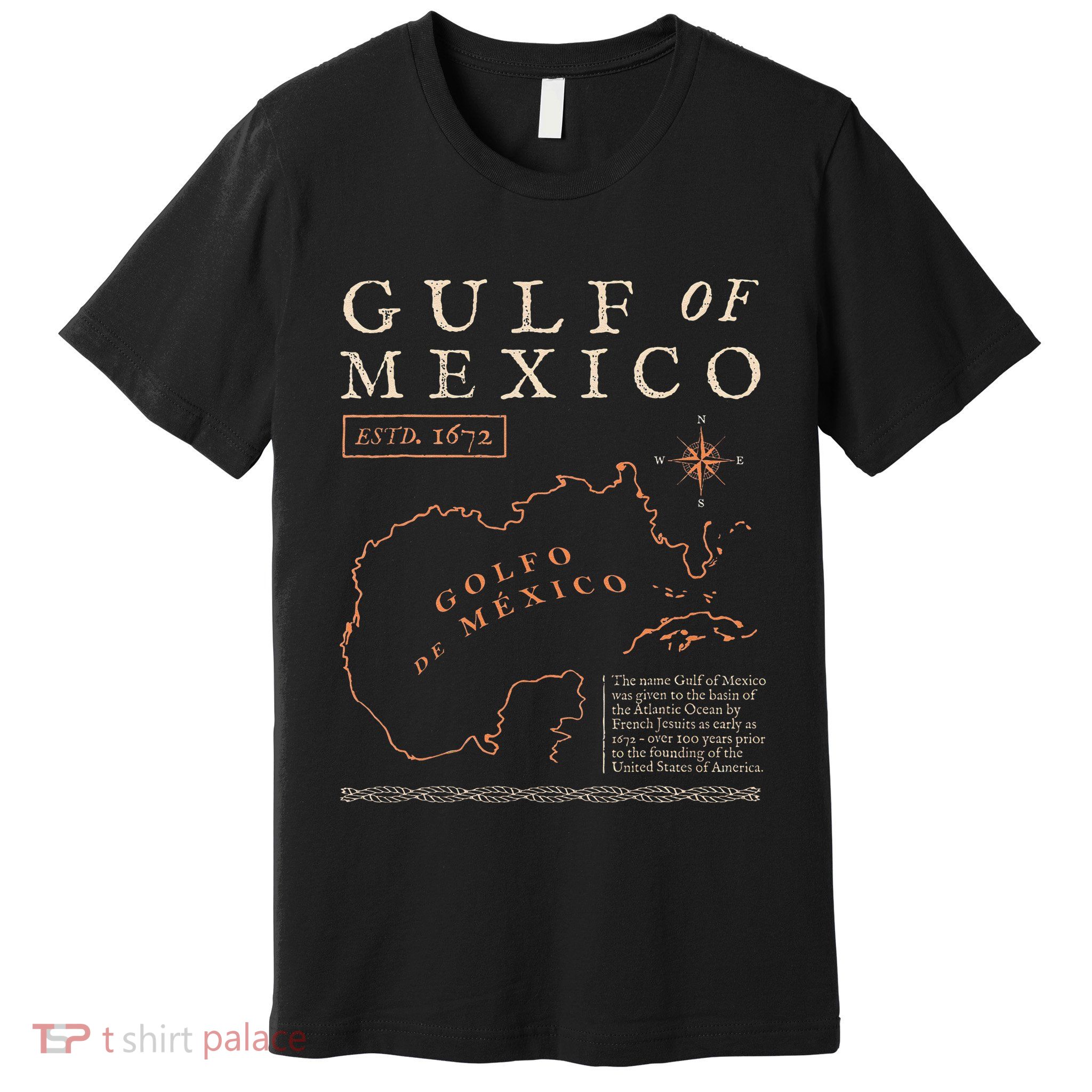 Gulf Of Mexico 1550 Historic Map Golfo De MéXico Vintage Premium T-Shirt
