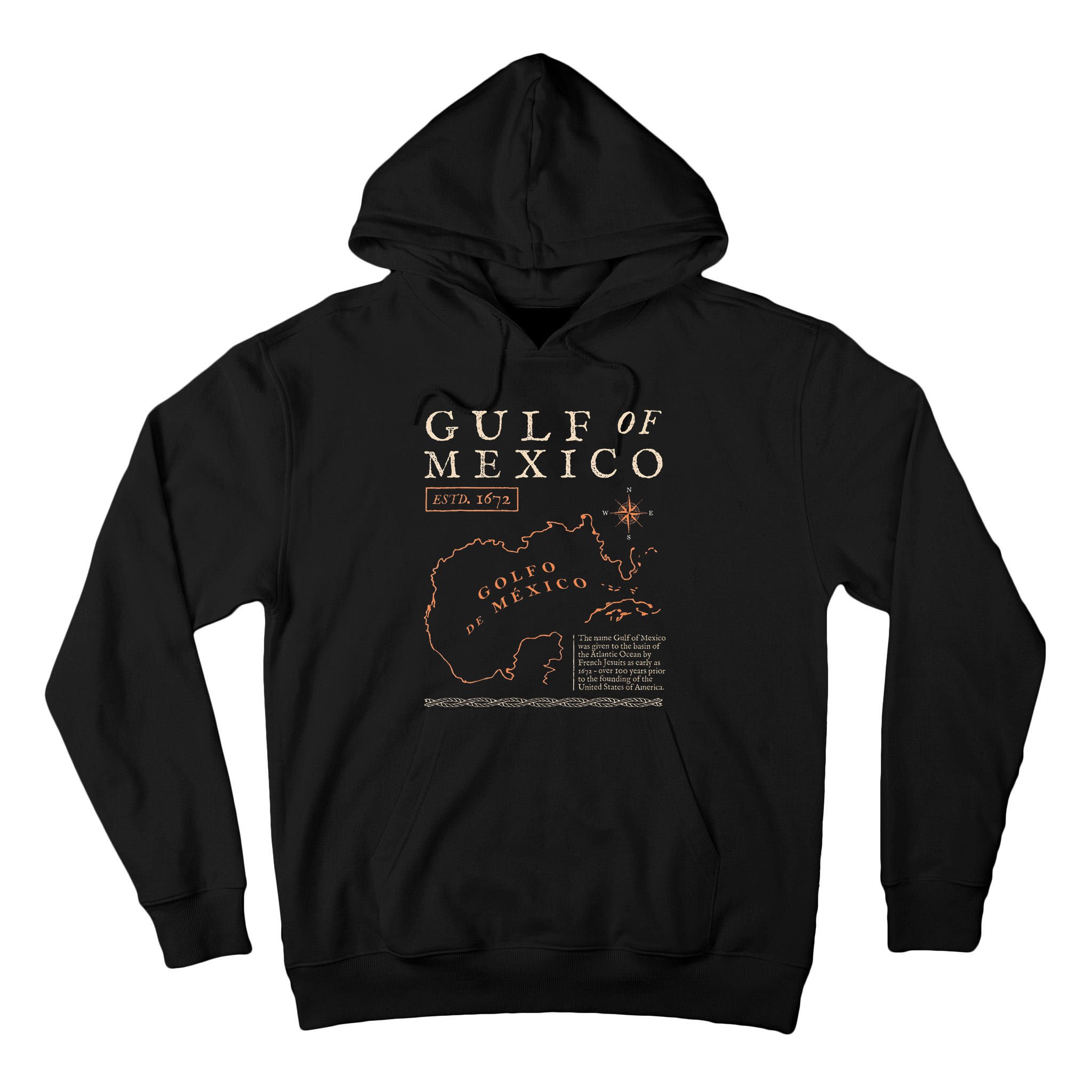 Gulf Of Mexico 1550 Historic Map Golfo De MéXico Vintage Tall Hoodie