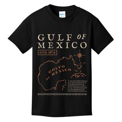 Gulf Of Mexico 1550 Historic Map Golfo De MéXico Vintage Kids T-Shirt
