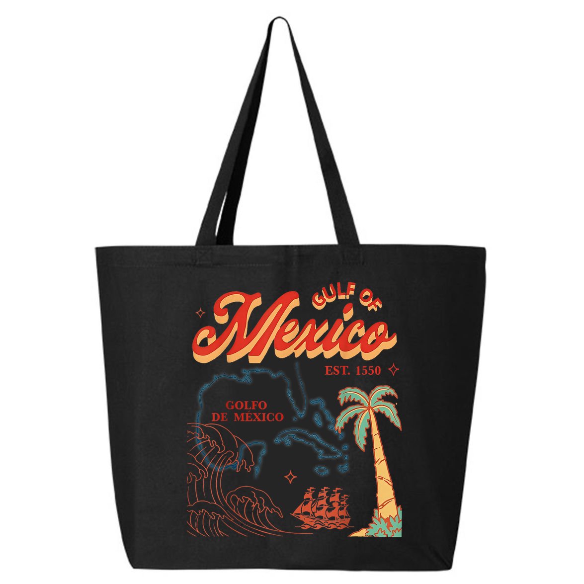 Gulf Of Mexico Est 1550 Retro Vintage Beach 25L Jumbo Tote