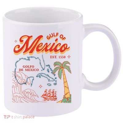 Gulf Of Mexico Est 1550 Retro Vintage Beach 11oz C Handle Ceramic Mug