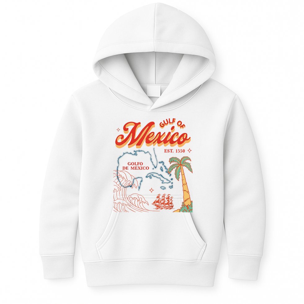 Gulf Of Mexico Est 1550 Retro Vintage Beach Kids Hoodie