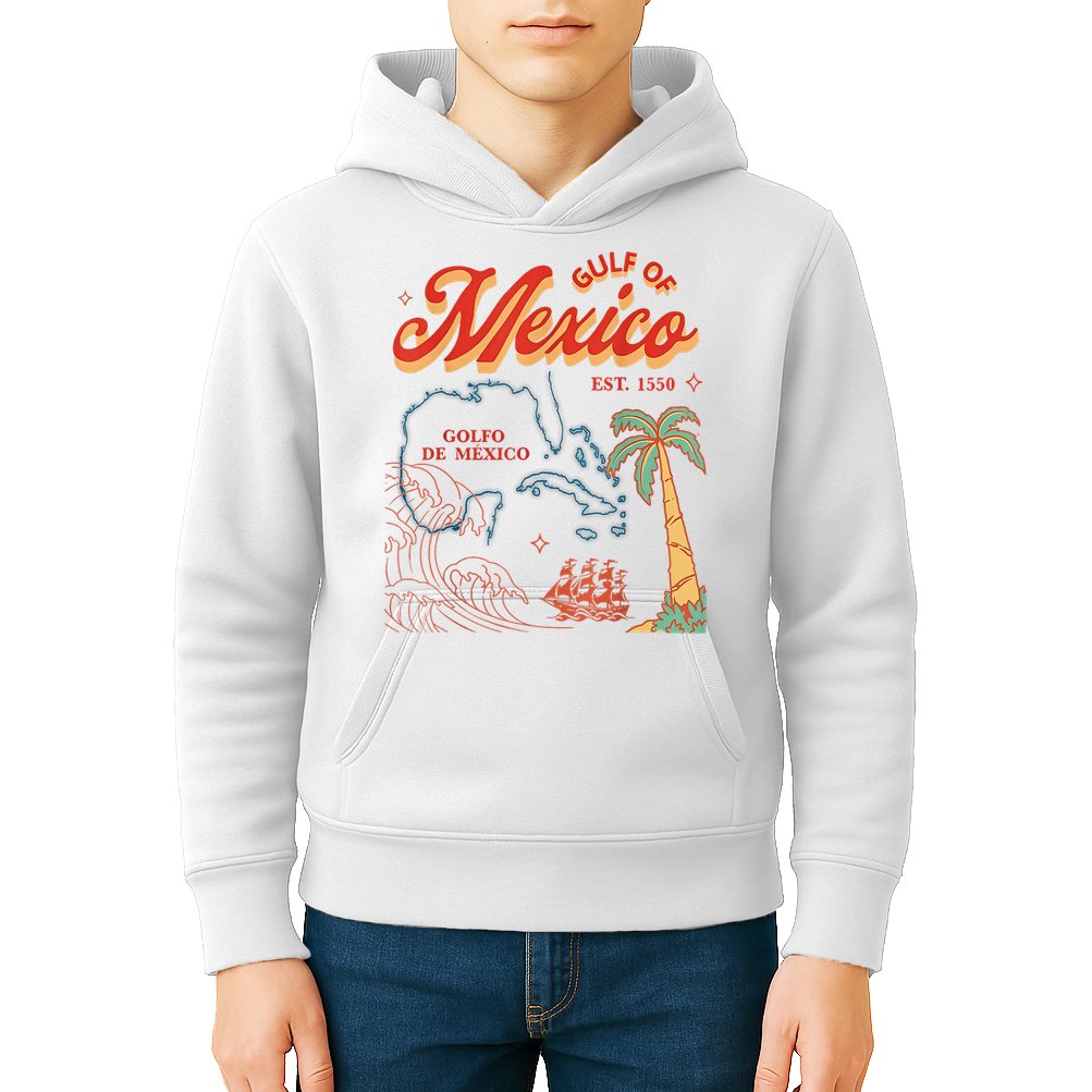 Gulf Of Mexico Est 1550 Retro Vintage Beach Kids Hoodie