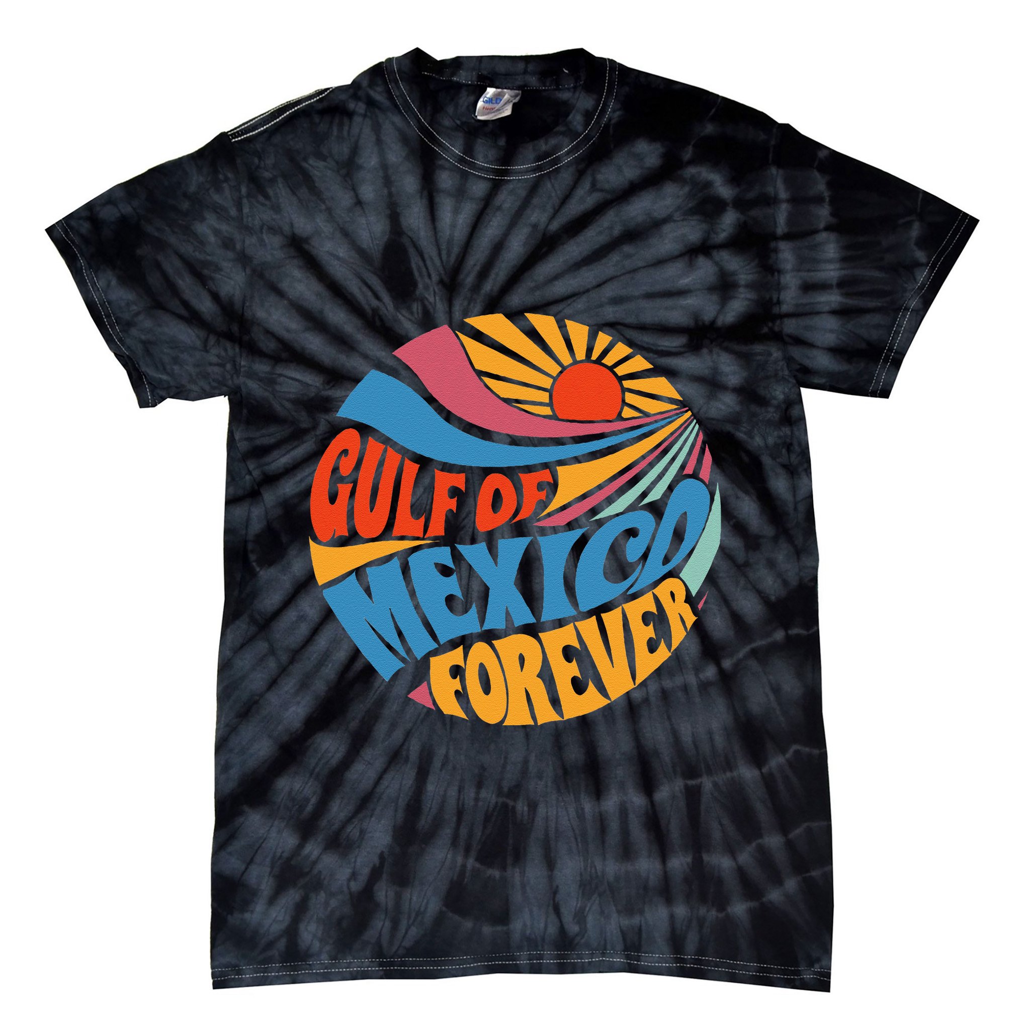 Gulf Of Mexico Forever Sunset Beach Vacation America Tie-Dye T-Shirt