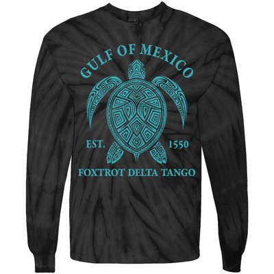 Gulf Of Mexico Turtle Foxtrot Delta Tango EST 1550  Tie-Dye Long Sleeve Shirt
