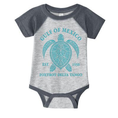 Gulf Of Mexico Turtle Foxtrot Delta Tango EST 1550  Infant Baby Jersey Bodysuit