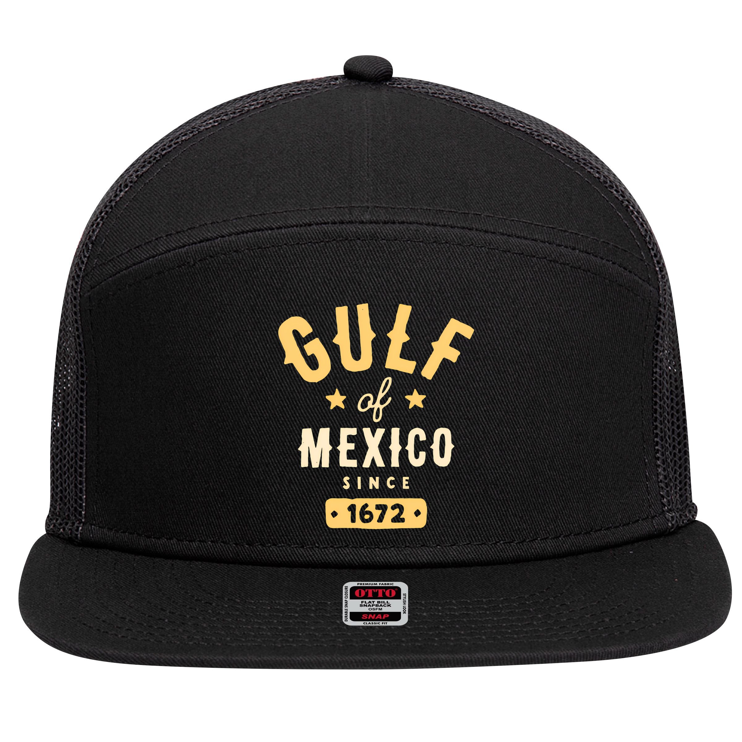 Gulf Of Mexico Since 1672 Long Sleeve 7 Panel Mesh Trucker Snapback Hat