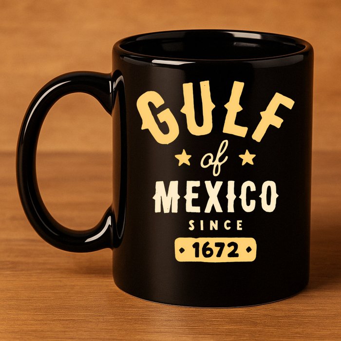 Gulf Of Mexico Since 1672 Long Sleeve 11oz C Handle Ceramic Mug