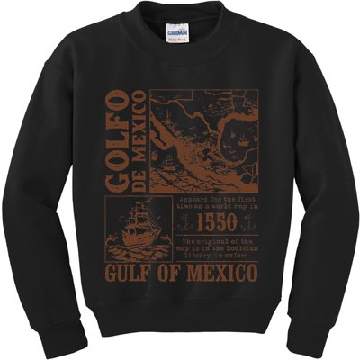 Gulf Of Mexico 1550 Historic Map El Golfo De Mexican .Png Kids Sweatshirt