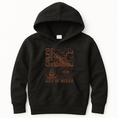 Gulf Of Mexico 1550 Historic Map El Golfo De Mexican .Png Kids Hoodie