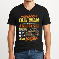 Grumpy Old Man Sxs Utv Side By Side V-Neck T-Shirt