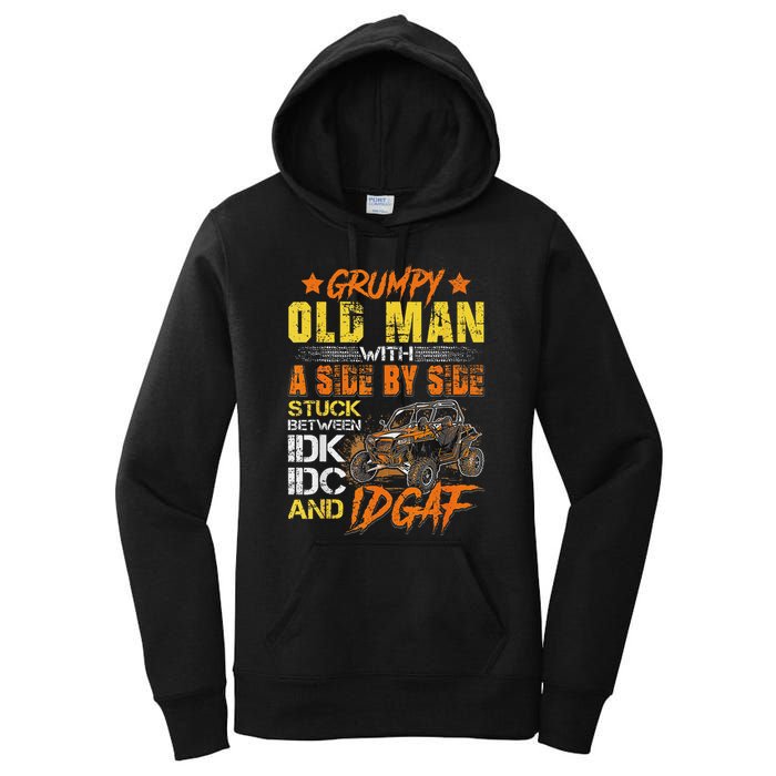 Grumpy Old Man Sxs Utv Side By Side Women's Pullover Hoodie