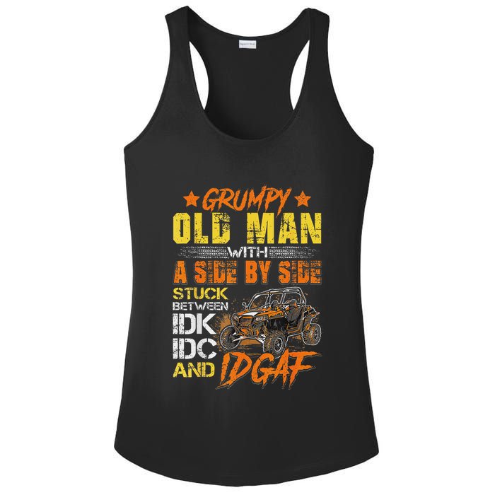 Grumpy Old Man Sxs Utv Side By Side Ladies PosiCharge Competitor Racerback Tank
