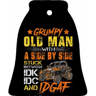 Grumpy Old Man Sxs Utv Side By Side Ceramic Bell Ornament