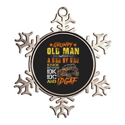 Grumpy Old Man Sxs Utv Side By Side Metallic Star Ornament