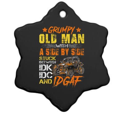 Grumpy Old Man Sxs Utv Side By Side Ceramic Star Ornament