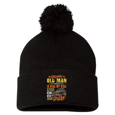 Grumpy Old Man Sxs Utv Side By Side Pom Pom 12in Knit Beanie