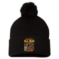 Grumpy Old Man Sxs Utv Side By Side Pom Pom 12in Knit Beanie