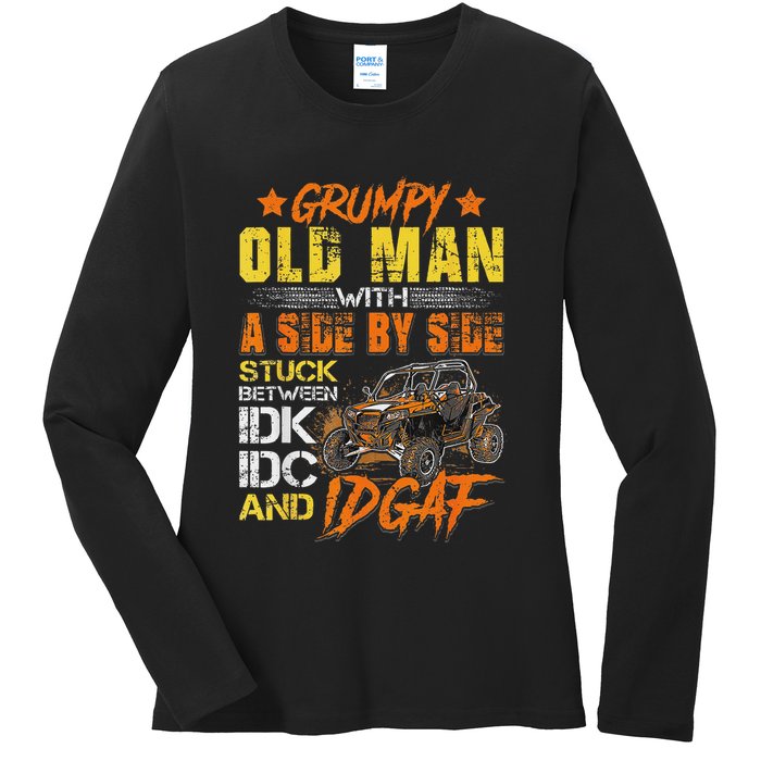 Grumpy Old Man Sxs Utv Side By Side Ladies Long Sleeve Shirt