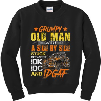 Grumpy Old Man Sxs Utv Side By Side Kids Sweatshirt