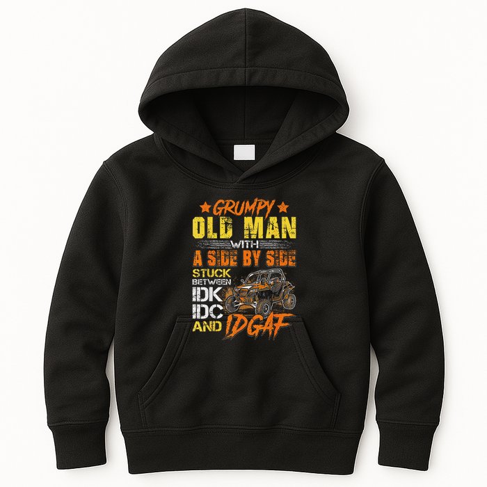 Grumpy Old Man Sxs Utv Side By Side Kids Hoodie