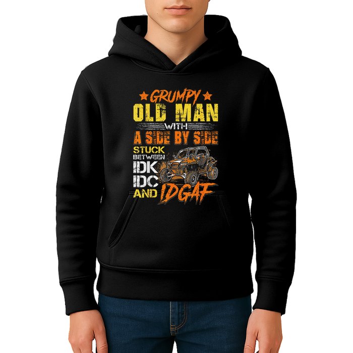 Grumpy Old Man Sxs Utv Side By Side Kids Hoodie