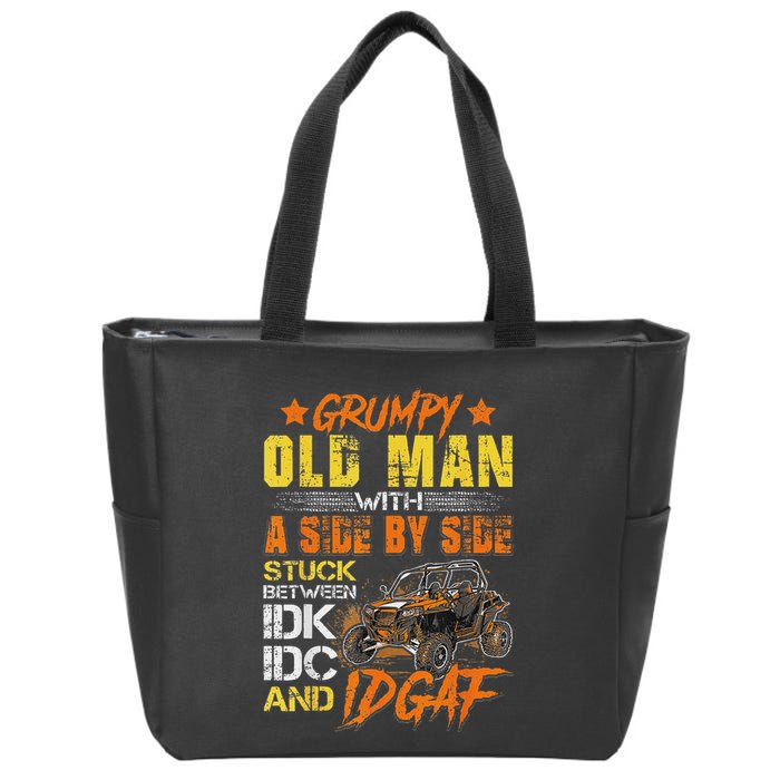 Grumpy Old Man Sxs Utv Side By Side Zip Tote Bag