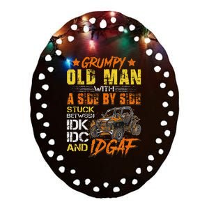 Grumpy Old Man Sxs Utv Side By Side Ceramic Oval Ornament