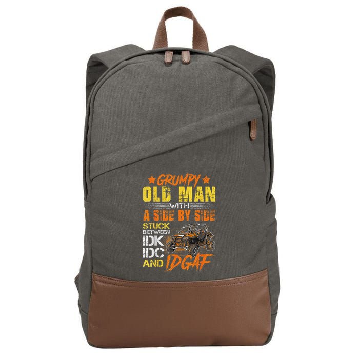 Grumpy Old Man Sxs Utv Side By Side Cotton Canvas Backpack