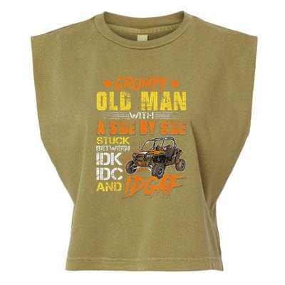 Grumpy Old Man Sxs Utv Side By Side Garment-Dyed Women's Muscle Tee