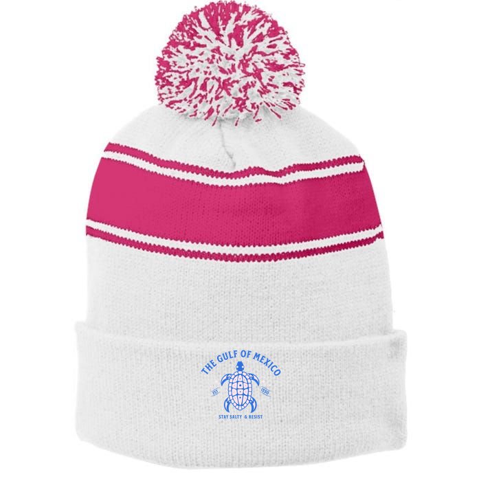 Gulf of Mexico Stay Salty Resistance Stripe Pom Pom Beanie
