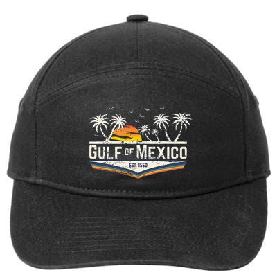 Gulf Of Mexico Since 1550 Florida Beach Gulf Coast 7-Panel Snapback Hat