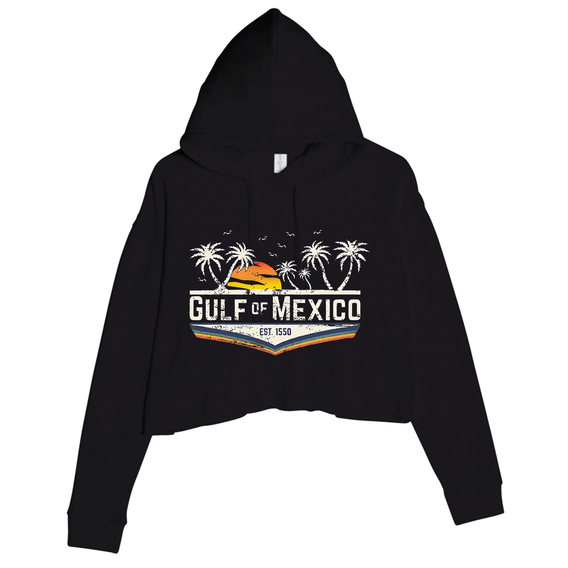 Gulf Of Mexico Since 1550 Florida Beach Gulf Coast Crop Fleece Hoodie
