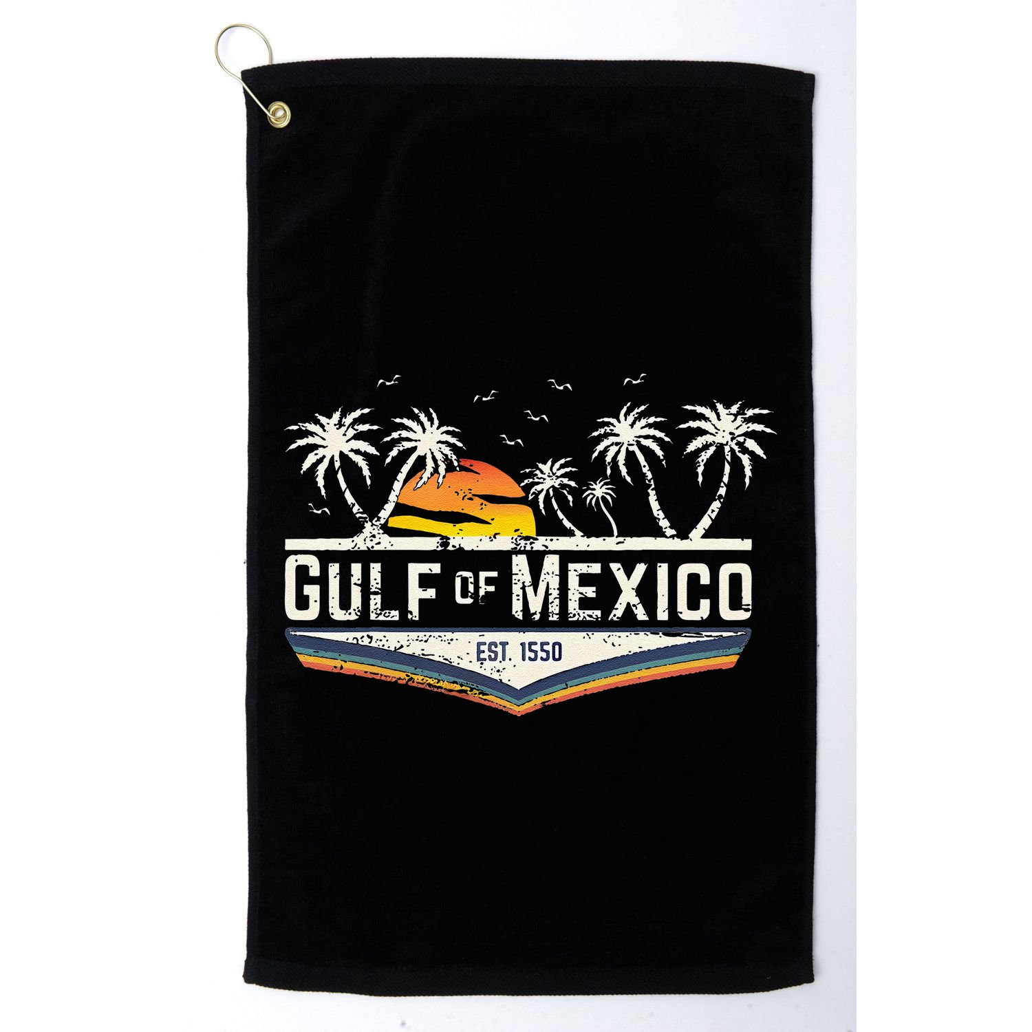 Gulf Of Mexico Since 1550 Florida Beach Gulf Coast Golf Towel