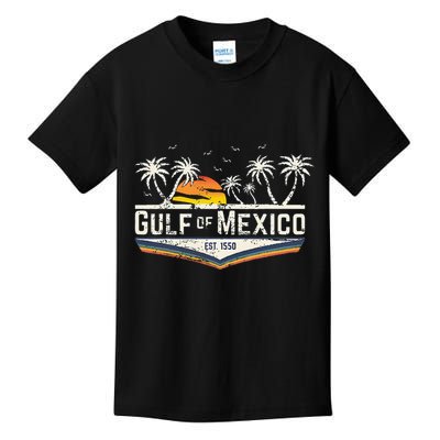 Gulf Of Mexico Since 1550 Florida Beach Gulf Coast Kids T-Shirt