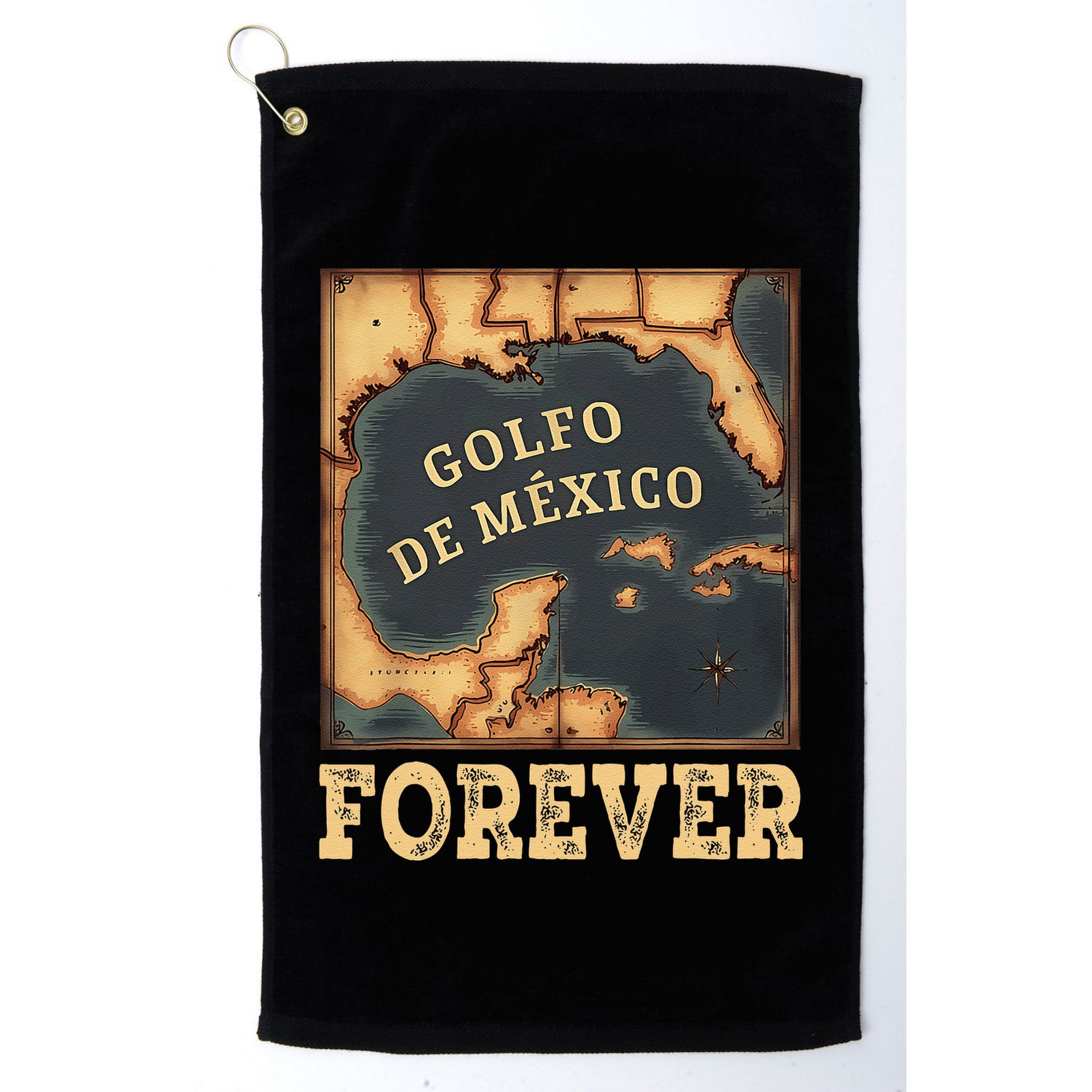Gulf Of Mexico Summer Not Trump Us America Historic Map .Png Golf Towel