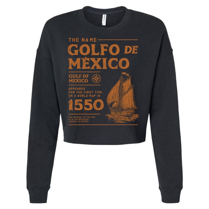 Gulf Of Mexico First Map Since 1550 Cropped Pullover Crew