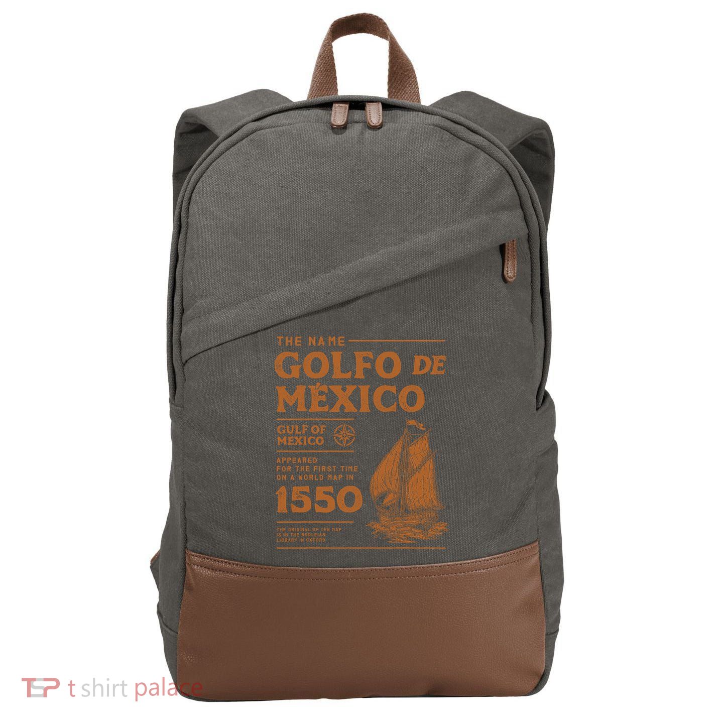 Gulf Of Mexico First Map Since 1550 Cotton Canvas Backpack