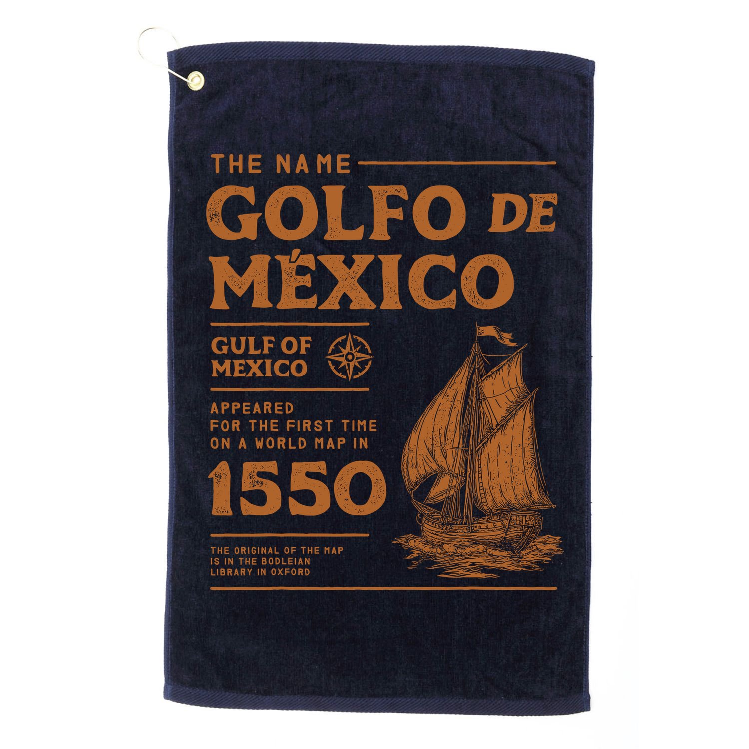 Gulf Of Mexico First Map Since 1550 Golf Towel