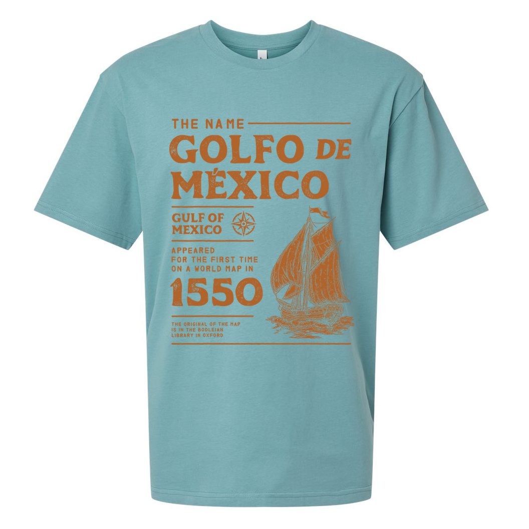 Gulf Of Mexico First Map Since 1550 Sueded Cloud Jersey T-Shirt