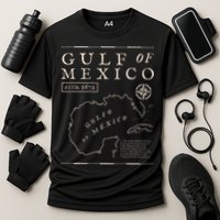Gulf Of Mexico 1672 Historic Map Cooling Performance Crew T-Shirt