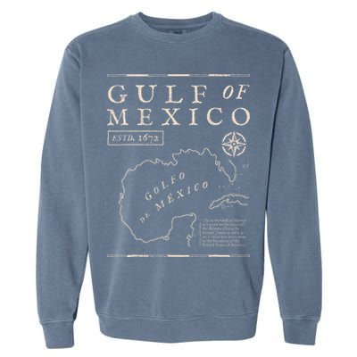 Gulf Of Mexico 1672 Historic Map Garment-Dyed Sweatshirt