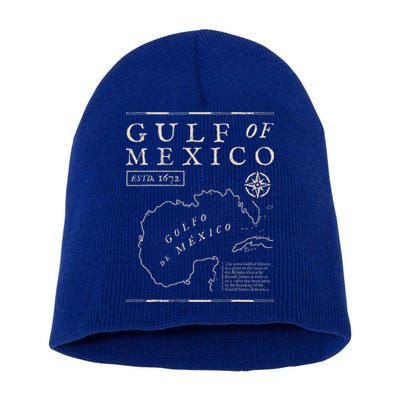 Gulf Of Mexico 1672 Historic Map Short Acrylic Beanie